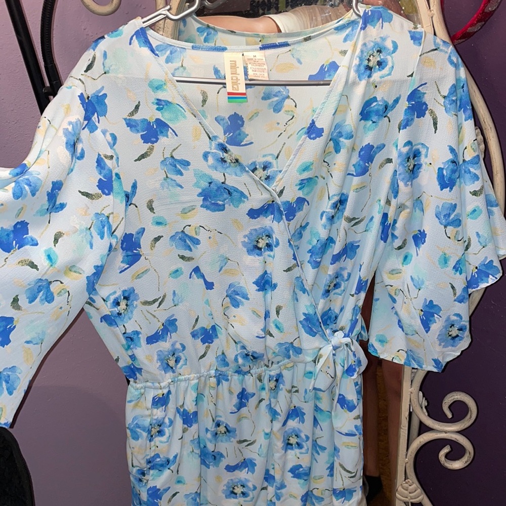 Blue floral romper